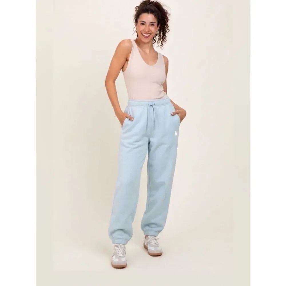 Carhartt Womens XXL Pale Blue Relaxed Fit Fleece Jogger Sweatpants NWT Comfort